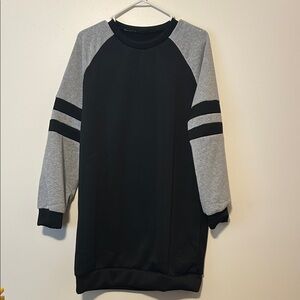 Black and Gray sweatshirt dress